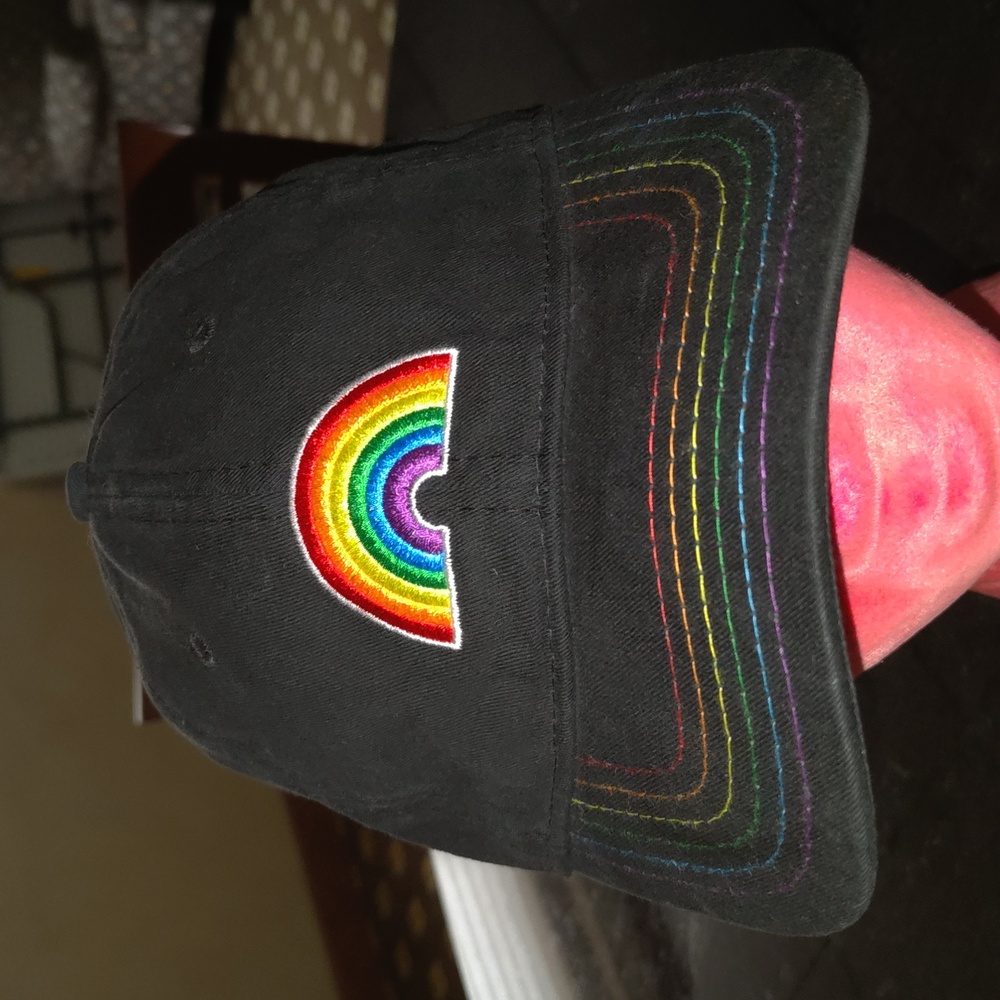 LGBTQ Pride Rainbow Adjustable Hat Adult Black